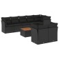 vidaXL Set de sofás de jardín 8 piezas y cojines ratán sintético negro vidaXL Set de sofás de jardín 8 piezas y cojines ratán sintético negro