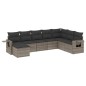 vidaXL Set de sofás de jardín 8 pzas y cojines ratán sintético gris vidaXL Set de sofás de jardín 8 pzas y cojines ratán sintético gris