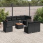 vidaXL Set de sofás de jardín 8 piezas y cojines ratán sintético negro vidaXL Set de sofás de jardín 8 piezas y cojines ratán sintético negro