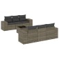 vidaXL Set de sofás de jardín 7 piezas con cojines ratán PE gris vidaXL Set de sofás de jardín 7 piezas con cojines ratán PE gris