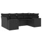 vidaXL Set de sofás de jardín 6 piezas y cojines ratán sintético negro vidaXL Set de sofás de jardín 6 piezas y cojines ratán sintético negro