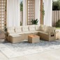 vidaXL Set de sofás de jardín 9 pzas con cojines ratán sintético beige