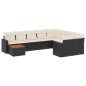 vidaXL Set de sofás de jardín 10 pzas cojines ratán sintético negro vidaXL Set de sofás de jardín 10 pzas cojines ratán sintético negro