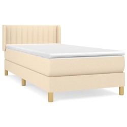 vidaXL Cama box spring con colchón tela color crema 100x200 cm