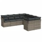 vidaXL Set de sofás de jardín 8 pzas y cojines ratán sintético gris vidaXL Set de sofás de jardín 8 pzas y cojines ratán sintético gris