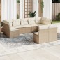 vidaXL Set de sofás de jardín 9 pzas con cojines ratán sintético beige vidaXL Set de sofás de jardín 9 pzas con cojines ratán sintético beige