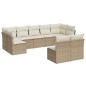 vidaXL Set de sofás de jardín 9 pzas con cojines ratán sintético beige vidaXL Set de sofás de jardín 9 pzas con cojines ratán sintético beige