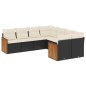 vidaXL Set de sofás de jardín 8 piezas y cojines ratán sintético negro vidaXL Set de sofás de jardín 8 piezas y cojines ratán sintético negro