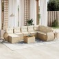 vidaXL Set de sofás de jardín 9 pzas con cojines ratán sintético beige vidaXL Set de sofás de jardín 9 pzas con cojines ratán sintético beige