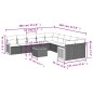 vidaXL Set de sofás de jardín 11 pzas y cojines ratán sintético gris vidaXL Set de sofás de jardín 11 pzas y cojines ratán sintético gris