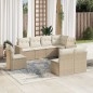 vidaXL Juego de sofás de jardín con cojines beige 8 pzas ratán PE vidaXL Juego de sofás de jardín con cojines beige 8 pzas ratán PE