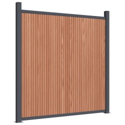 vidaXL Panel de valla con 2 postes WPC marrón 180x186 cm