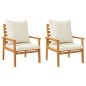 vidaXL Sillón de jardín con cojines 2 uds madera maciza acacia vidaXL Sillón de jardín con cojines 2 uds madera maciza acacia