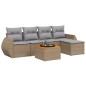 vidaXL Juego de sofás jardín con cojines 6 pzas ratán sintético beige vidaXL Juego de sofás jardín con cojines 6 pzas ratán sintético beige