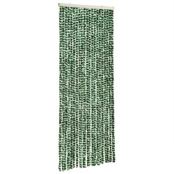 vidaXL Cortina antimoscas chenilla verde y blanco 90x200 cm