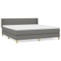 vidaXL Cama box spring con colchón tela gris oscuro 160x200 cm vidaXL Cama box spring con colchón tela gris oscuro 160x200 cm