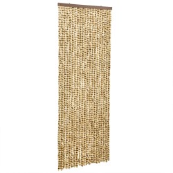 vidaXL Cortina antimoscas chenilla beige y marrón 100x230 cm