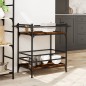 vidaXL Carrito de cocina madera ingeniería roble ahumado 82x40x78,5 cm vidaXL Carrito de cocina madera ingeniería roble ahumado 82x40x78,5 cm