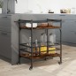 vidaXL Carrito de cocina madera ingeniería roble ahumado 82x40x78,5 cm vidaXL Carrito de cocina madera ingeniería roble ahumado 82x40x78,5 cm