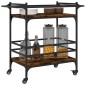 vidaXL Carrito de cocina madera ingeniería roble ahumado 82x40x78,5 cm vidaXL Carrito de cocina madera ingeniería roble ahumado 82x40x78,5 cm