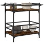 vidaXL Carrito de cocina madera ingeniería roble ahumado 82x40x78,5 cm vidaXL Carrito de cocina madera ingeniería roble ahumado 82x40x78,5 cm