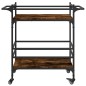 vidaXL Carrito de cocina madera ingeniería roble ahumado 82x40x78,5 cm vidaXL Carrito de cocina madera ingeniería roble ahumado 82x40x78,5 cm