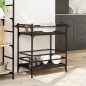 vidaXL Carrito de cocina de madera de ingeniería negro 82x40x78,5 cm vidaXL Carrito de cocina de madera de ingeniería negro 82x40x78,5 cm
