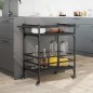 vidaXL Carrito de cocina de madera de ingeniería negro 82x40x78,5 cm vidaXL Carrito de cocina de madera de ingeniería negro 82x40x78,5 cm