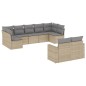 vidaXL Set de sofás de jardín 9 pzas con cojines ratán sintético beige vidaXL Set de sofás de jardín 9 pzas con cojines ratán sintético beige