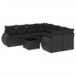 vidaXL Set de sofás de jardín 8 piezas y cojines ratán sintético negro vidaXL Set de sofás de jardín 8 piezas y cojines ratán sintético negro