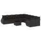 vidaXL Set de sofás de jardín 11 pzas y cojines ratán sintético negro vidaXL Set de sofás de jardín 11 pzas y cojines ratán sintético negro
