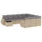 vidaXL Set de sofás de jardín 11pzas con cojines ratán sintético beige vidaXL Set de sofás de jardín 11pzas con cojines ratán sintético beige