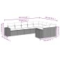 vidaXL Set de sofás de jardín 8 piezas y cojines ratán sintético negro