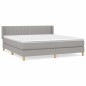 vidaXL Cama box spring con colchón tela gris claro 180x200 cm vidaXL Cama box spring con colchón tela gris claro 180x200 cm