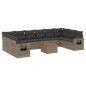 vidaXL Set de sofás de jardín 11 pzas y cojines ratán sintético gris vidaXL Set de sofás de jardín 11 pzas y cojines ratán sintético gris
