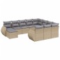 vidaXL Set de sofás de jardín 11pzas con cojines ratán sintético beige