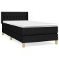 vidaXL Cama box spring con colchón tela negro 90x190 cm vidaXL Cama box spring con colchón tela negro 90x190 cm