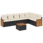 vidaXL Set de sofás de jardín 8 piezas y cojines ratán sintético negro vidaXL Set de sofás de jardín 8 piezas y cojines ratán sintético negro