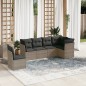 vidaXL Set de muebles de jardín 6 pzas y cojines ratán sintético gris vidaXL Set de muebles de jardín 6 pzas y cojines ratán sintético gris