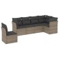 vidaXL Set de muebles de jardín 6 pzas y cojines ratán sintético gris vidaXL Set de muebles de jardín 6 pzas y cojines ratán sintético gris