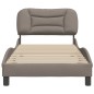 vidaXL Estructura de cama con cabecero de tela gris taupe 90x190 cm