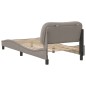 vidaXL Estructura de cama con cabecero de tela gris taupe 90x190 cm