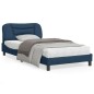 vidaXL Estructura de cama con cabecero de tela azul 100x200 cm vidaXL Estructura de cama con cabecero de tela azul 100x200 cm