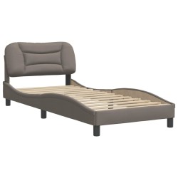 vidaXL Estructura de cama con cabecero de tela gris taupe 80x200 cm