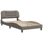vidaXL Estructura de cama con cabecero de tela gris taupe 100x200 cm vidaXL Estructura de cama con cabecero de tela gris taupe 100x200 cm