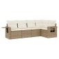 vidaXL Juego de sofás jardín con cojines 5 pzas ratán sintético beige vidaXL Juego de sofás jardín con cojines 5 pzas ratán sintético beige