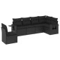 vidaXL Set de sofás de jardín 6 piezas y cojines ratán sintético negro