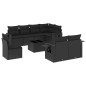 vidaXL Set de sofás de jardín 8 piezas y cojines ratán sintético negro vidaXL Set de sofás de jardín 8 piezas y cojines ratán sintético negro