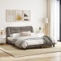 vidaXL Estructura de cama con cabecero de tela gris taupe 160x200 cm