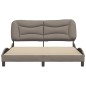 vidaXL Estructura de cama con cabecero de tela gris taupe 160x200 cm